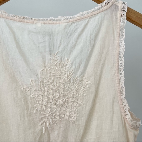 NWT Zara Organic Tie Front Embroidered Lace Ruffle Tank Top in Cream - XS - Picture 8 of 8